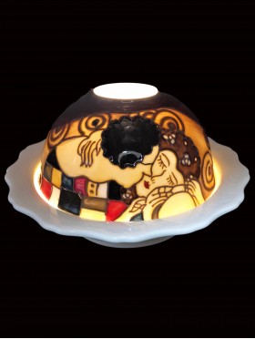 Hand Painted Porcelain "The Kiss" Dome Light with LED base